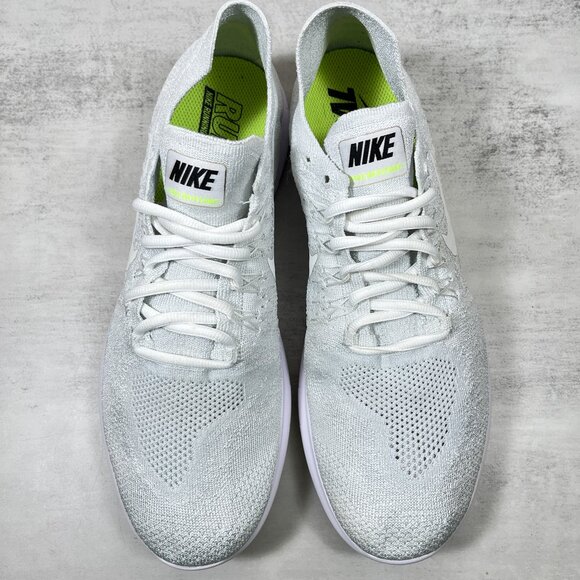 Nike Free RN Flyknit Running Shoes - Men's Size 10 - Pure Platinum - Picture 7 of 10